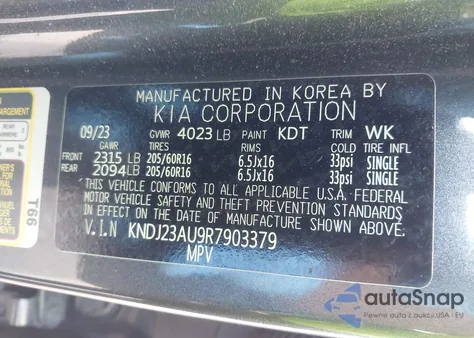 2024 Kia Soul S z USA, uszkodzony, nr VIN KNDJ23AU9R7903379